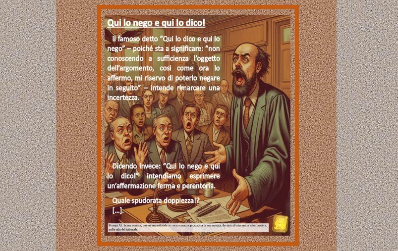 Qui lo nego e qui lo dico!